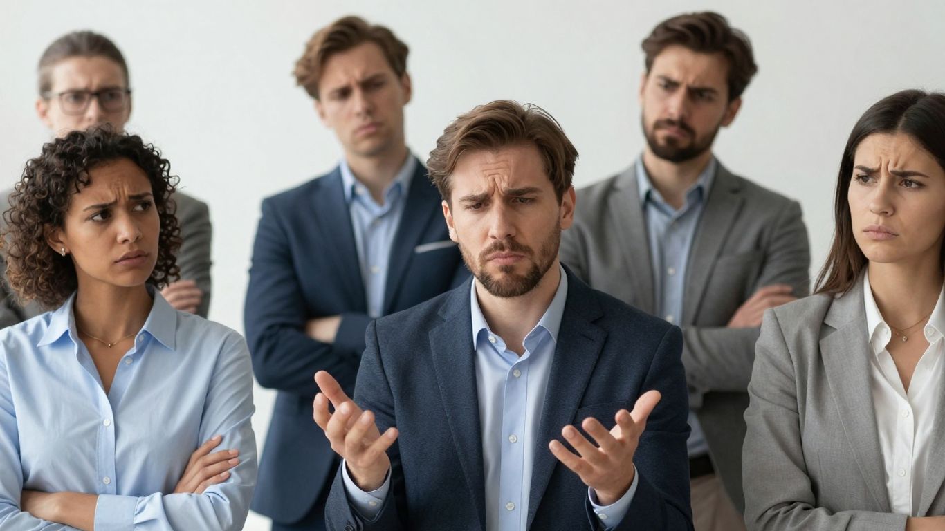 Menschen, die verwirrt miteinander reden