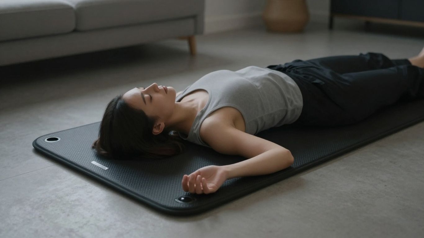 Person relaxing on Bon Charge PEMF mat.