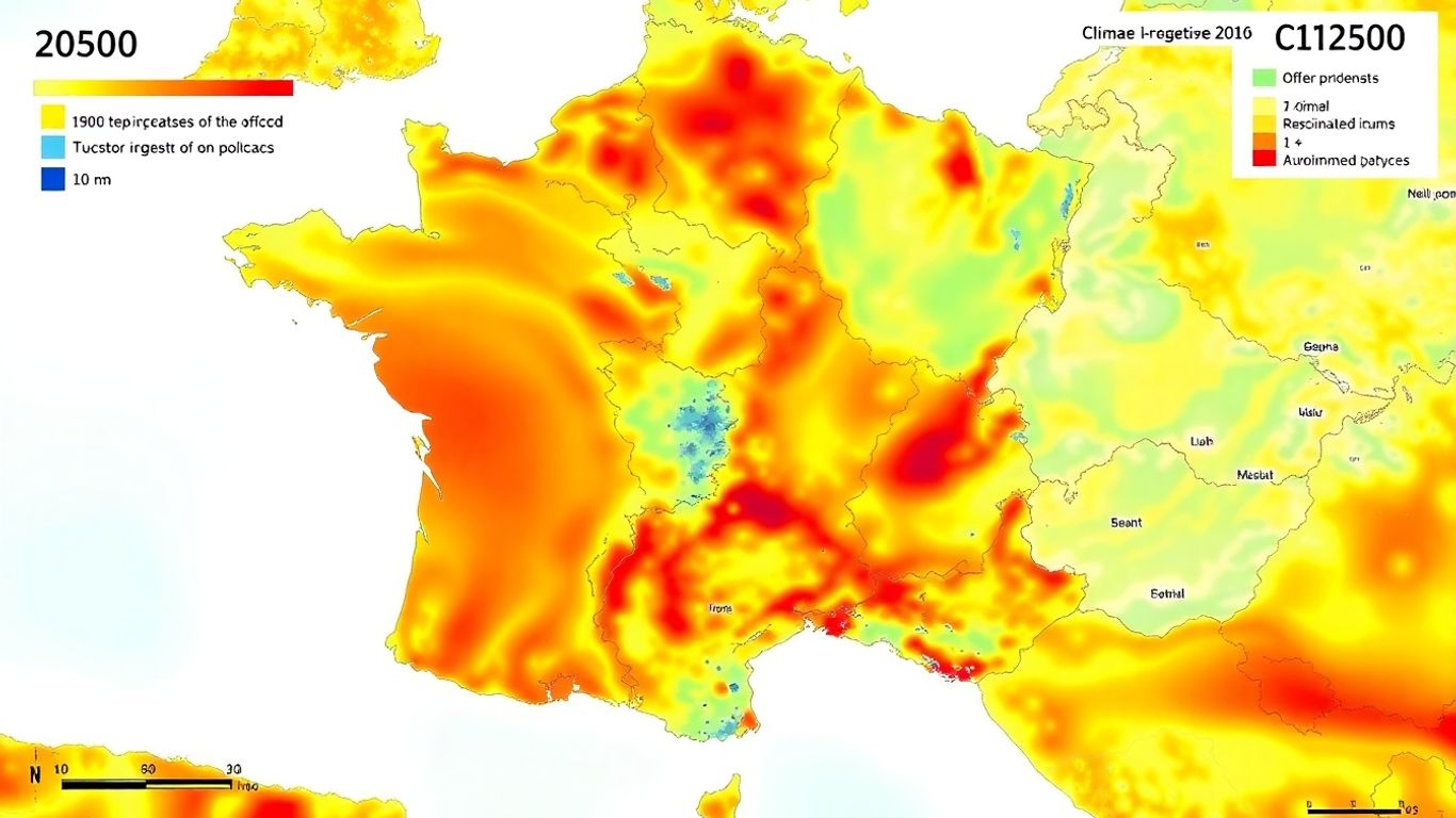 Carte de France 2050 : zones à risque réchauffement climatique