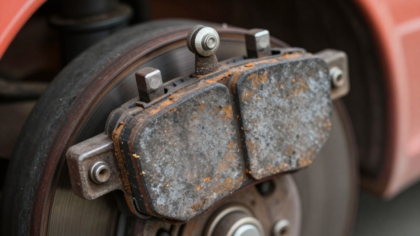 ผ้าเบรครถโฟล์คลิฟท์ที่สึกหรอ