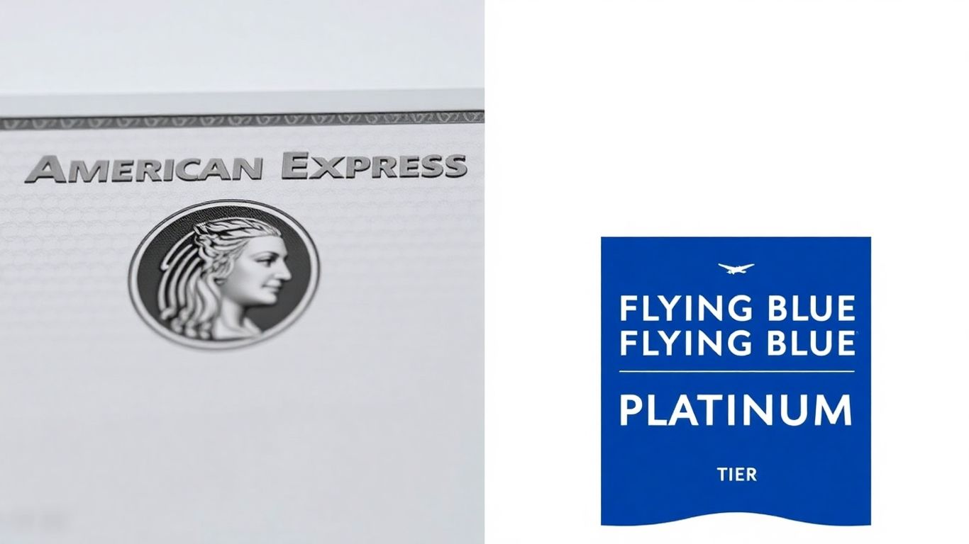American Express Platinum card next to Flying Blue Platinum logo.