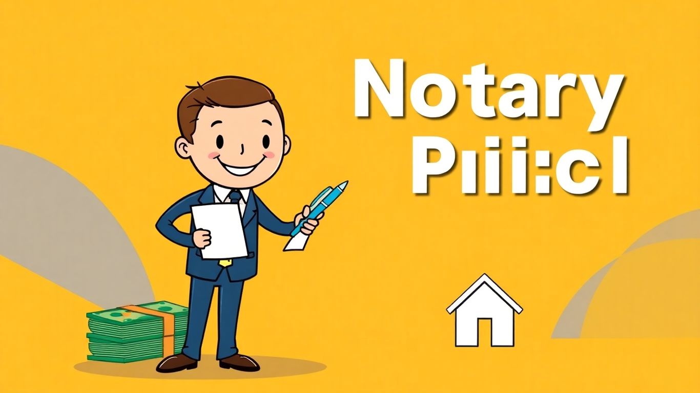 Notary public with document and money.