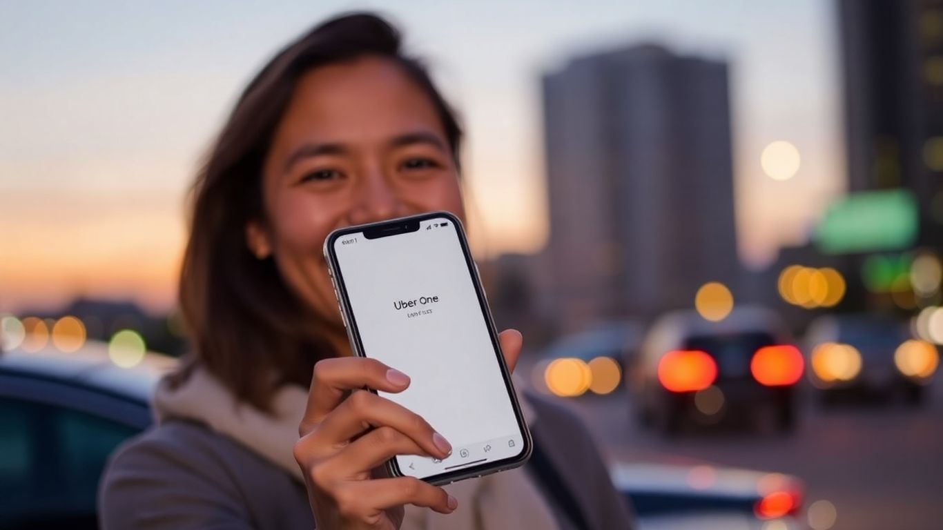 Pessoa usando o aplicativo Uber One no celular