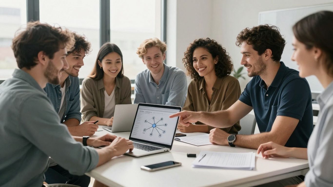 Small business team working with IT support