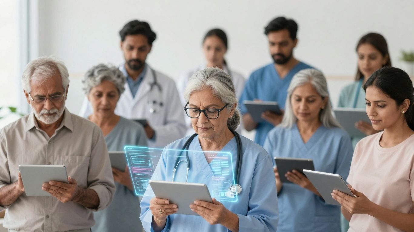 People using digital health technology.