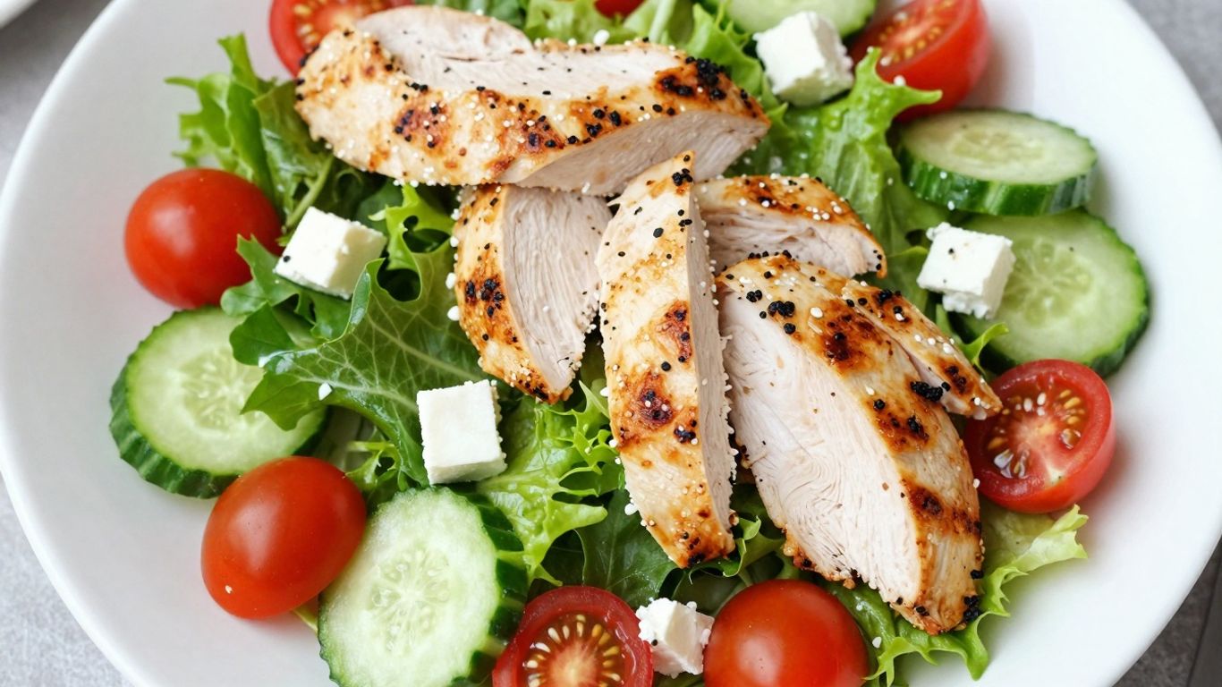 Frischer, bunter Salat mit verschiedenen Zutaten