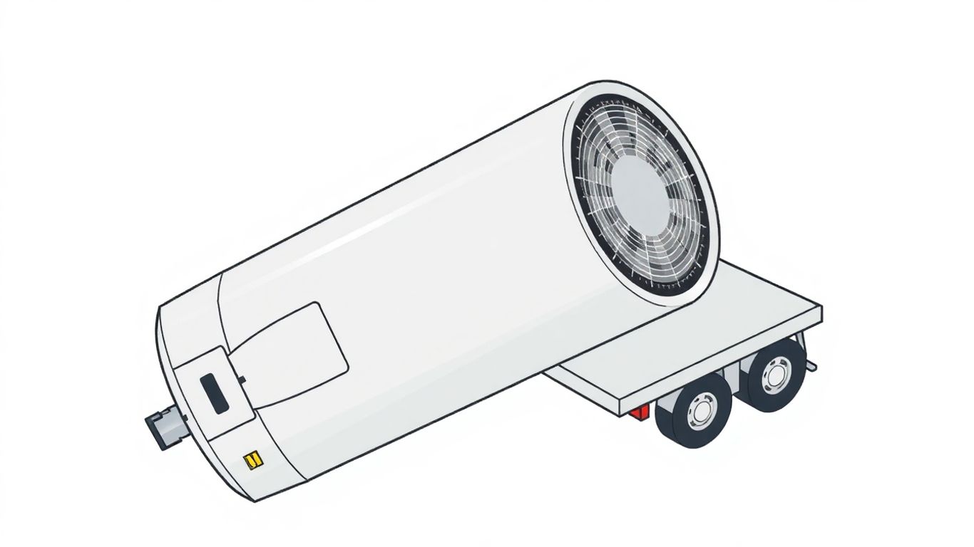 Water heater tilted on its side