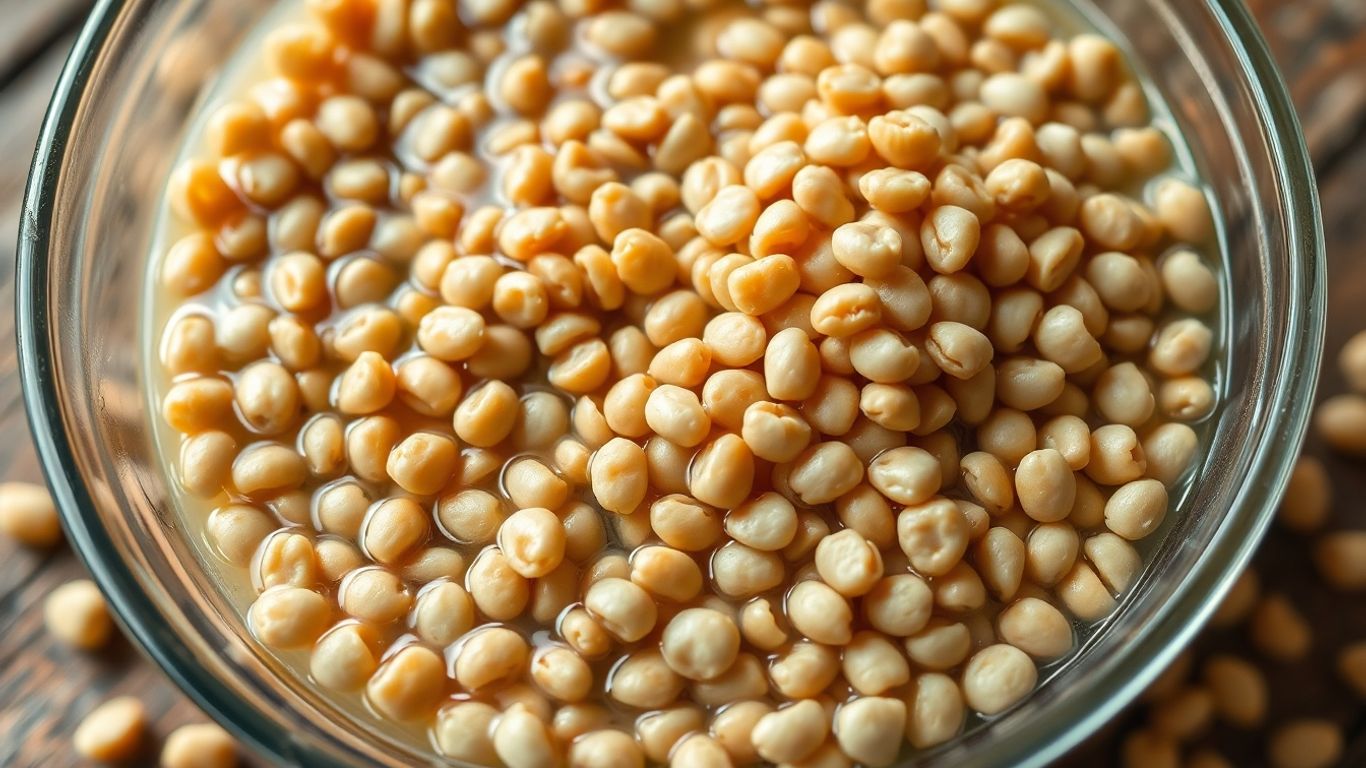 Soaked buckwheat groats in a bowl