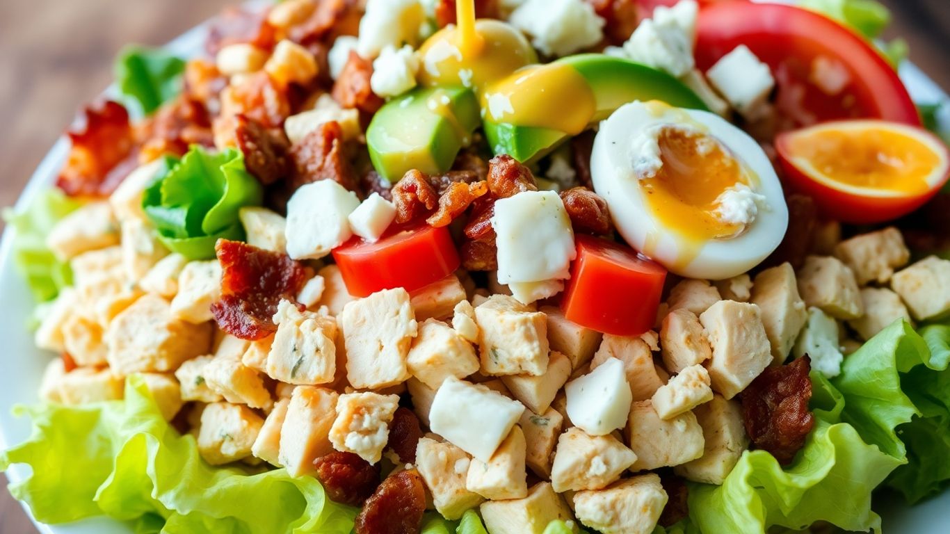 Delicious Cobb salad with fresh ingredients.