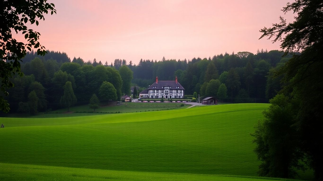 Hotel in Düsseldorf Knittkuhl mit Feldern und Wäldern
