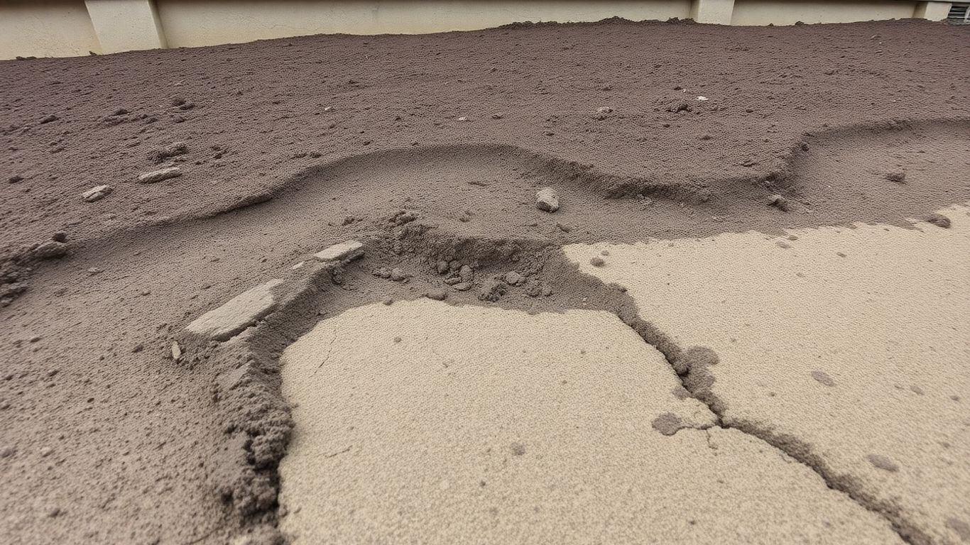 Cracked foundation due to expansive clay soil.