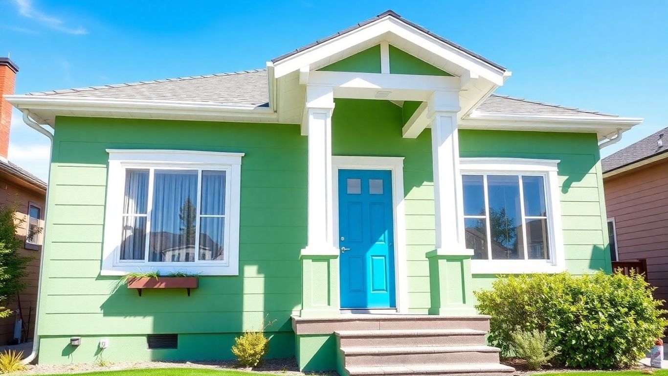 Freshly painted house exterior in Denver, Colorado.