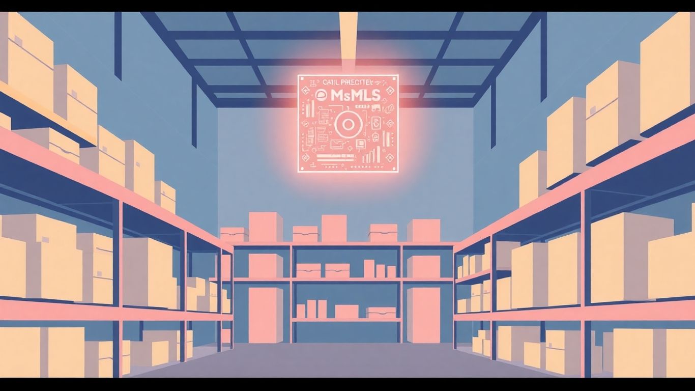 AI-powered inventory forecasting in a modern warehouse.