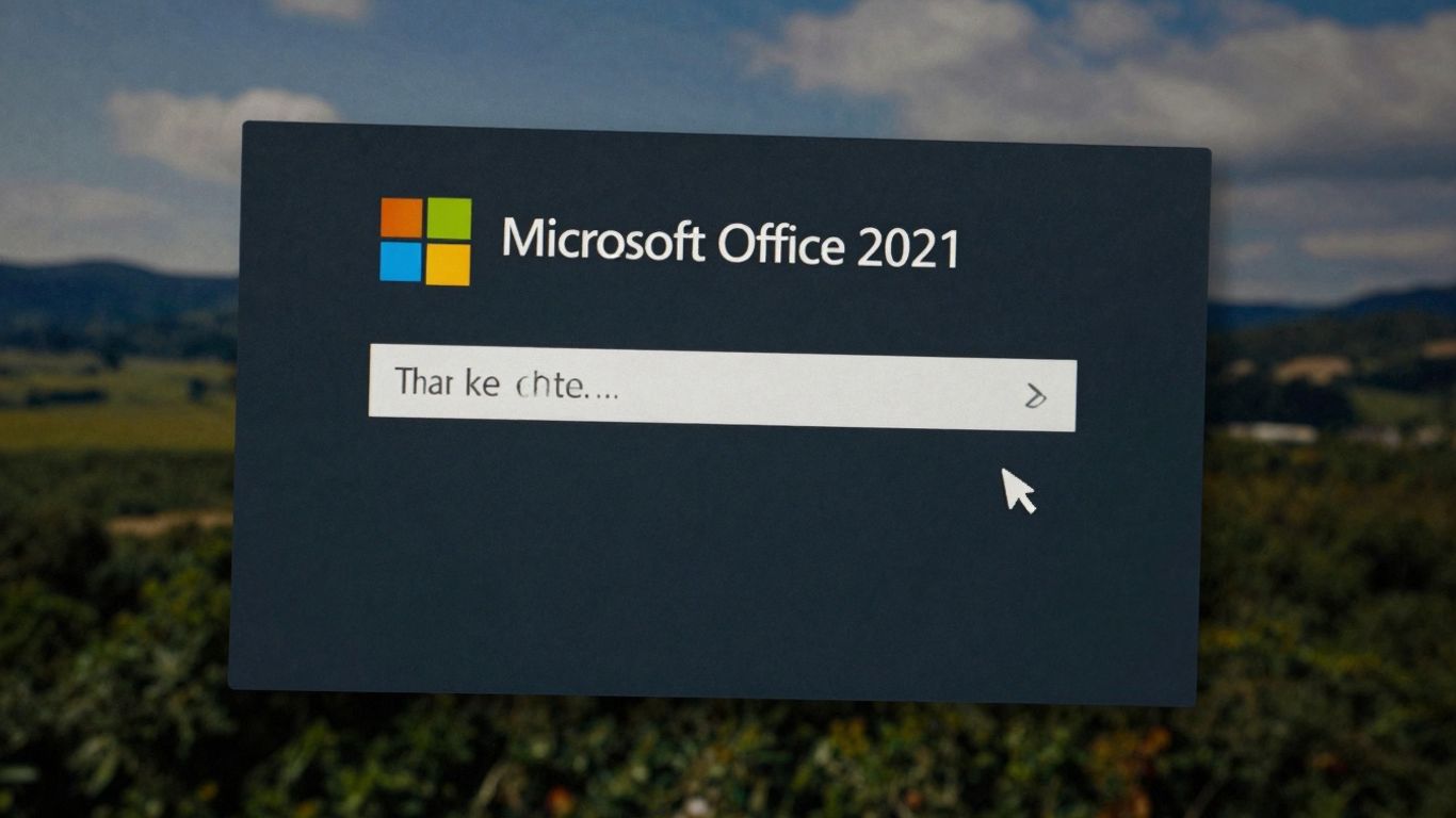 Ventana de activación de Office 2021 con campo de clave.