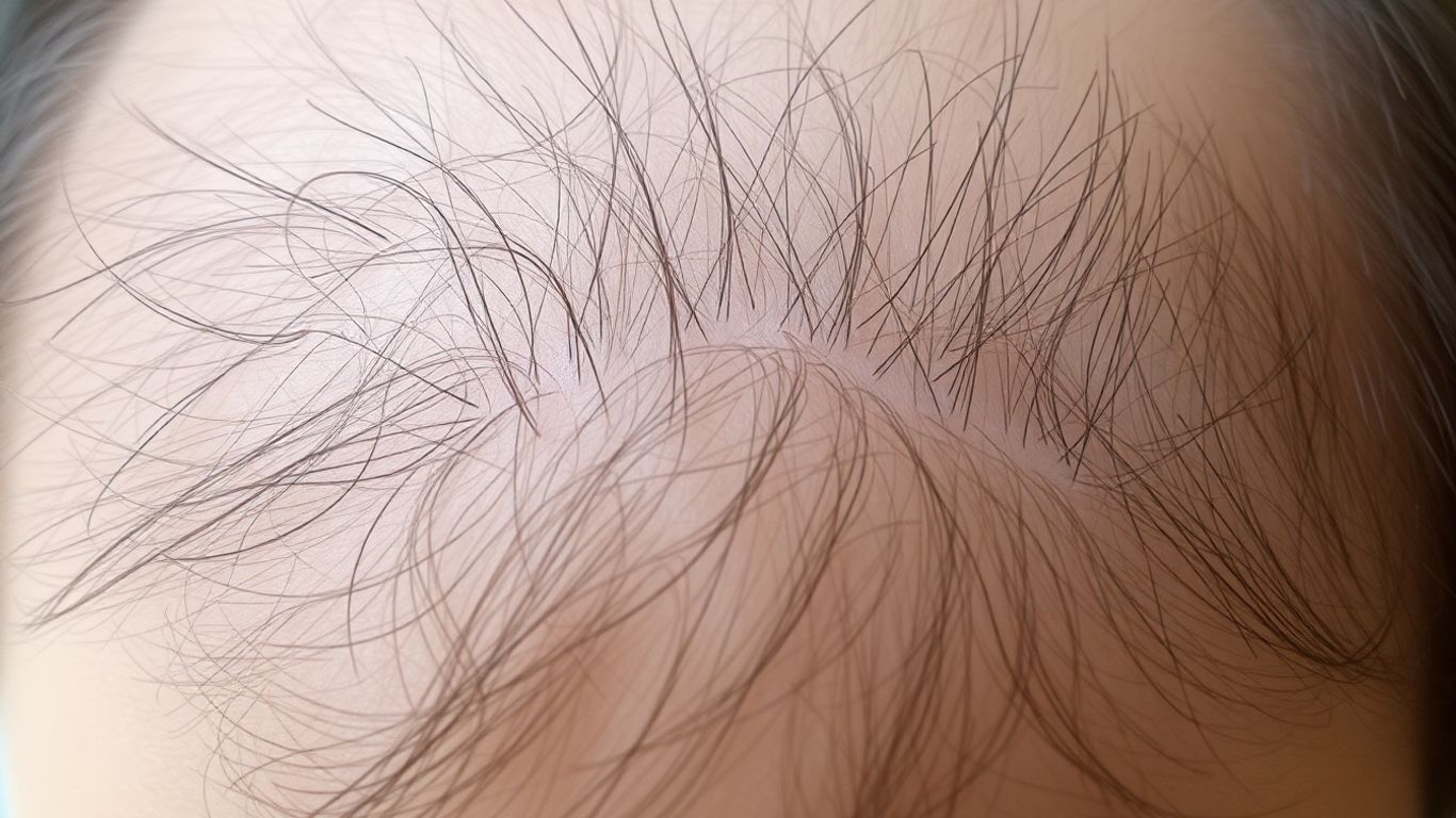 Scalp with new hair growth
