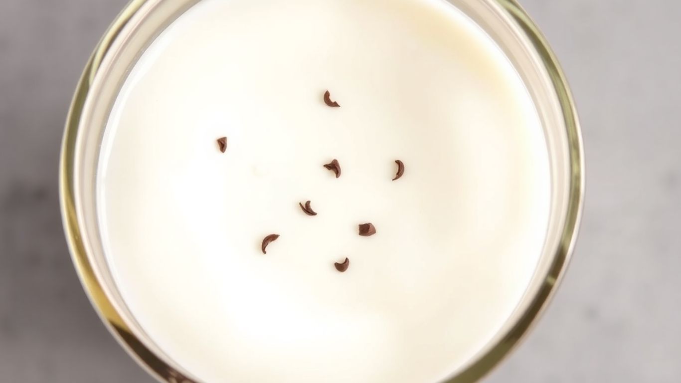 Vanilla bean panna cotta in a glass ramekin