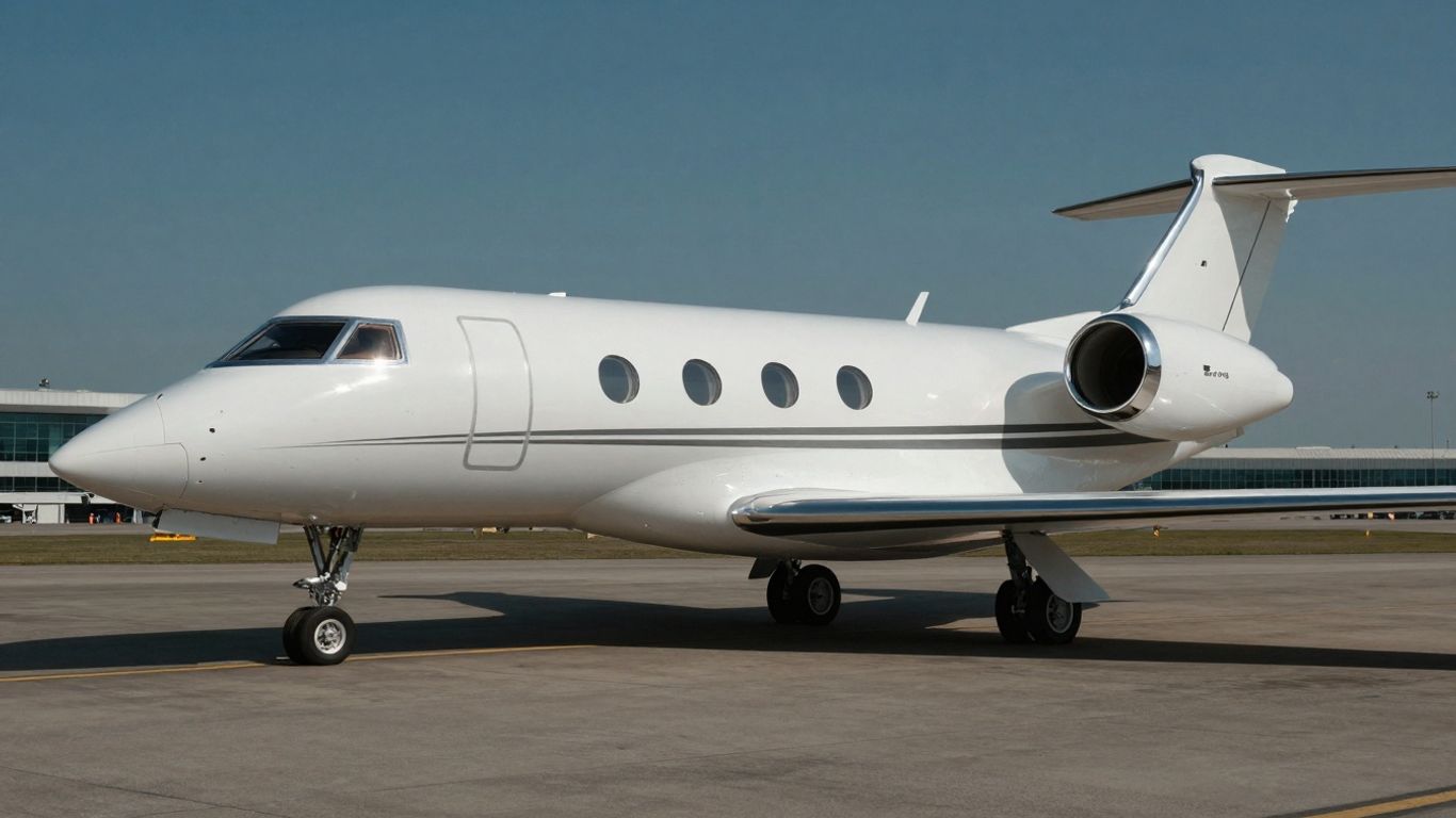 Private jet on airport tarmac