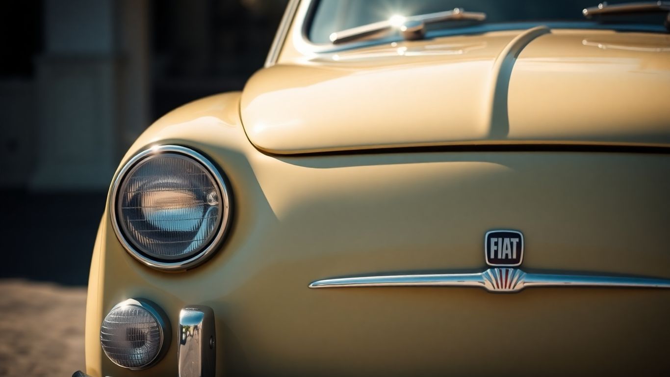 Classic Fiat 500 front grille and headlights.