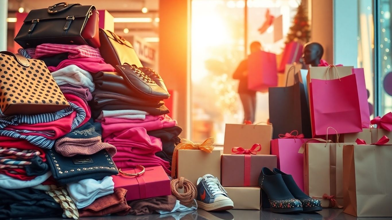 Black Friday fashion deals with clothing and bags.