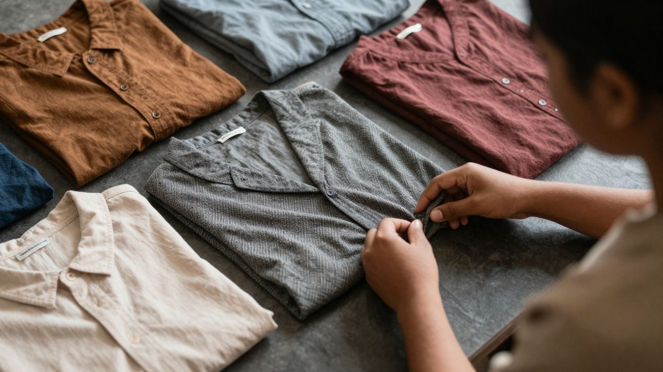 Femeie alegând haine pentru a-și defini stilul personal.