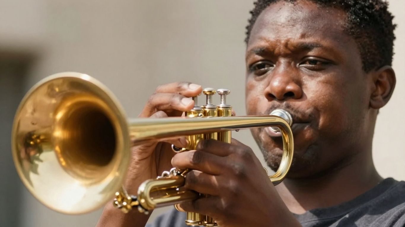 Blechbläser mit Zirkularatmung und Trompete