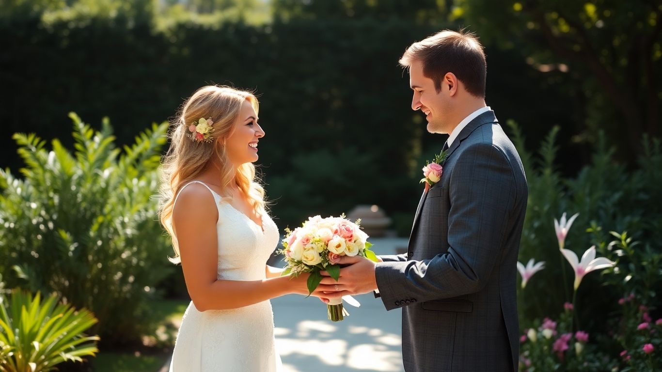 Couple exchanging vows at a Dallas micro wedding.