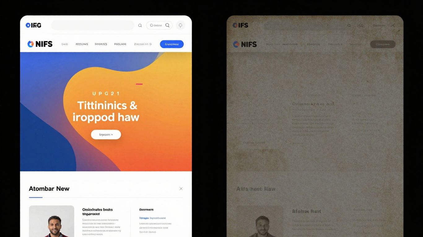 Zastaralý web vedle moderního webu