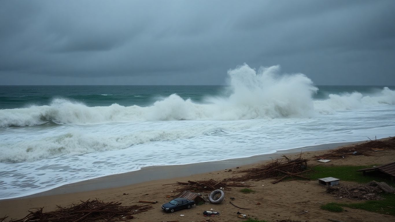 Ouragan Melissa frappant Cuba avec des vents violents et des pluies intenses.