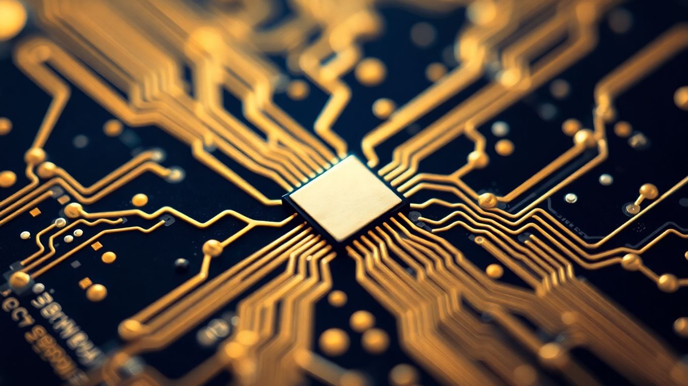 半導體晶片中的金電路。