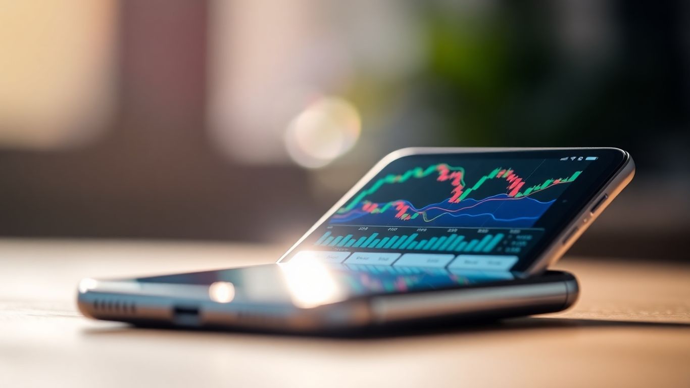 iPhone displaying financial data