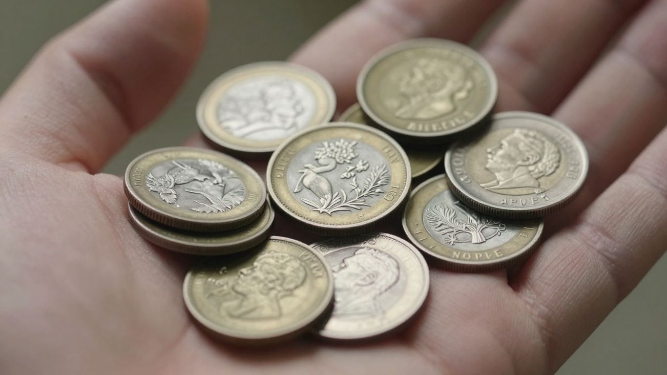 Estate coins in a hand