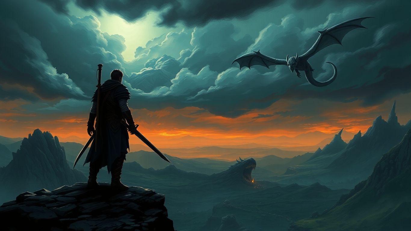 Geralt of Rivia in a desolate, monster-filled landscape.