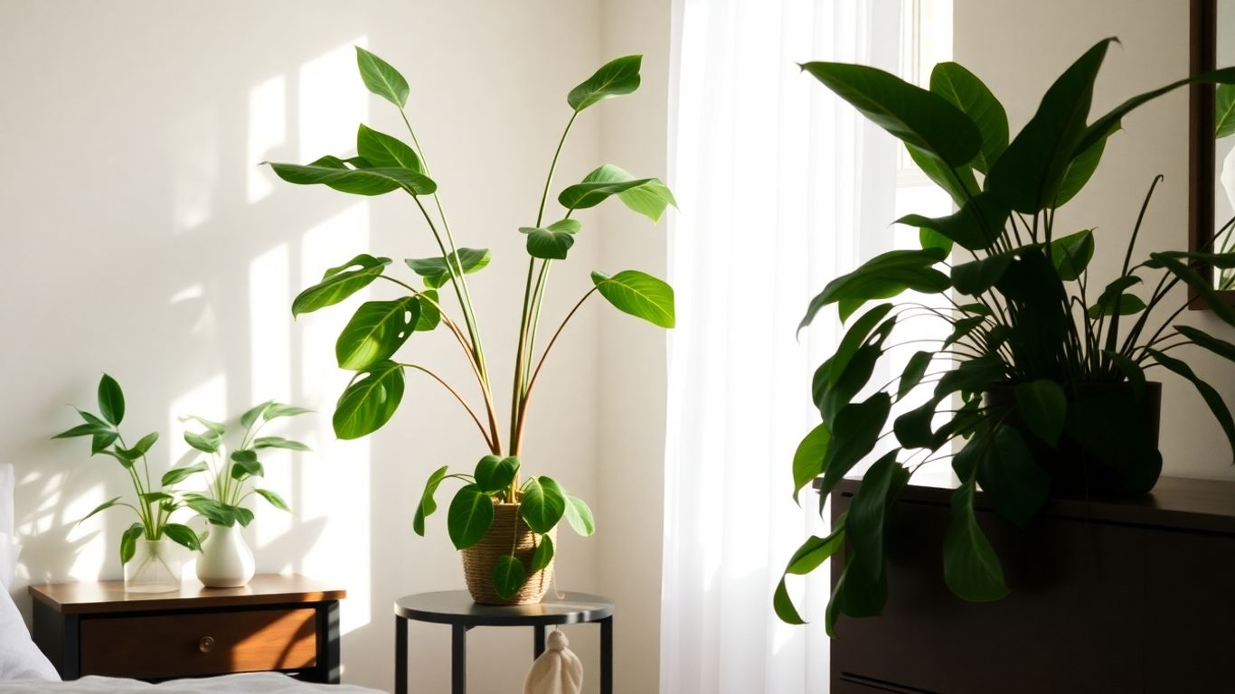 Plantas purificando o ar em um quarto