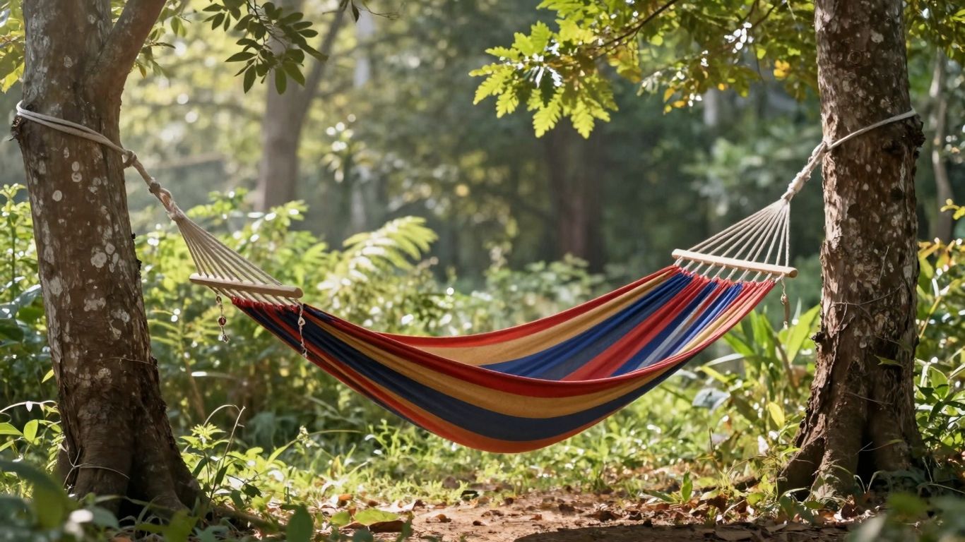 how to hang a hammock between two trees