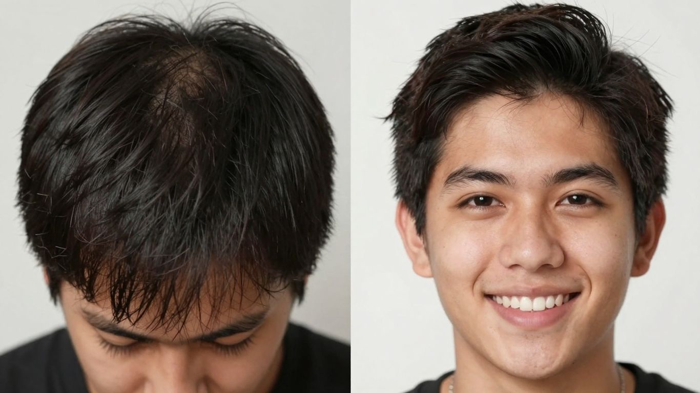 Before and after hair transformation photos