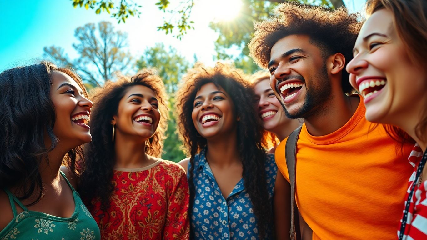 Friends enjoying a sunny outdoor moment together.