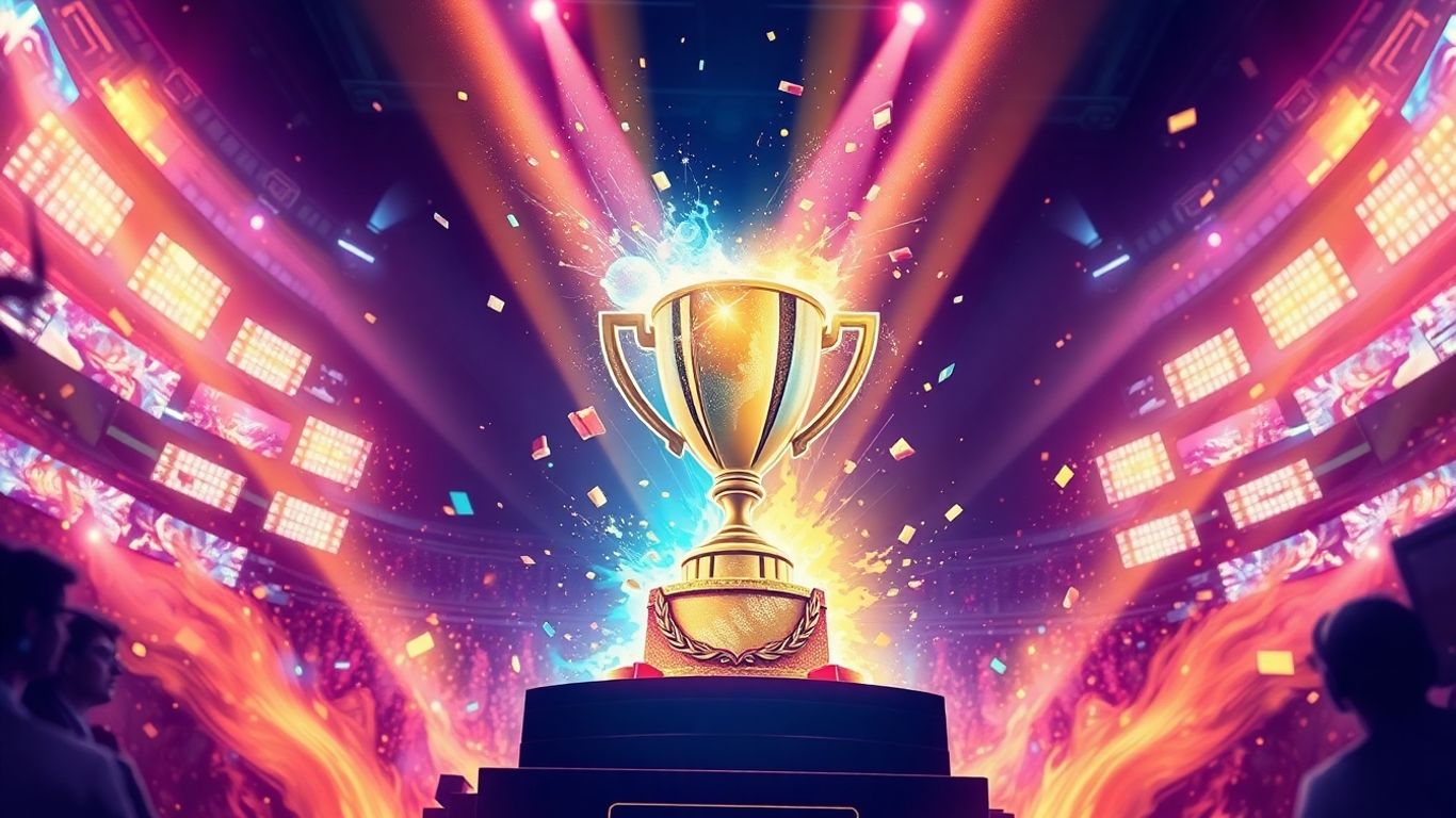 MSI 2025 Bracket Stage esports tournament trophy and gameplay visuals.