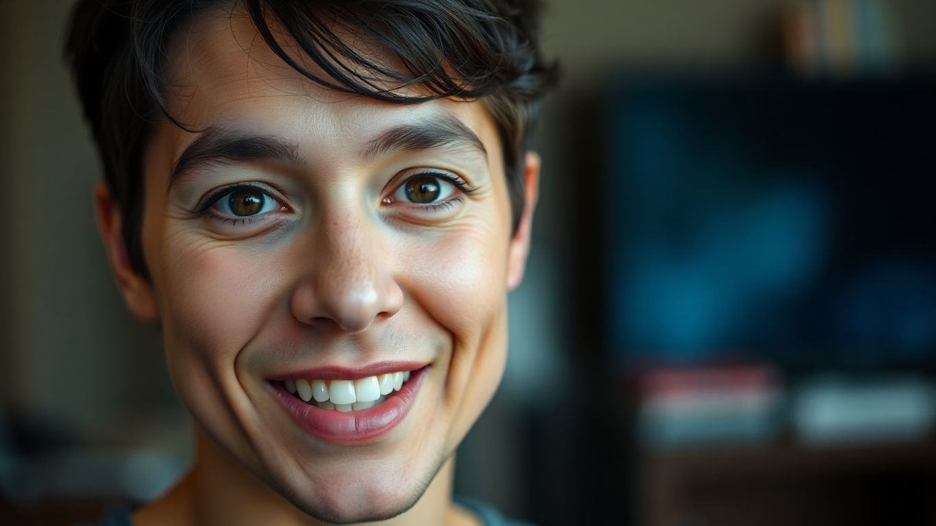 Person speaking directly into a camera.