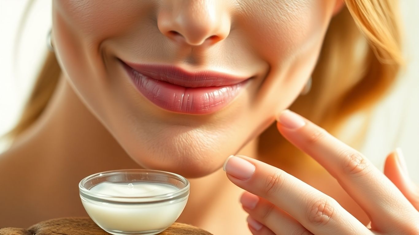 Woman with glowing skin and coconut oil