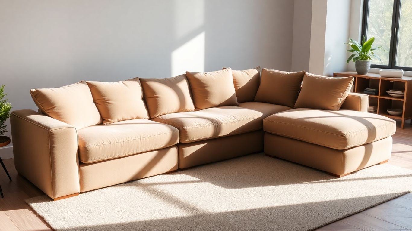 Plush modular sectional sofa in a modern living room.