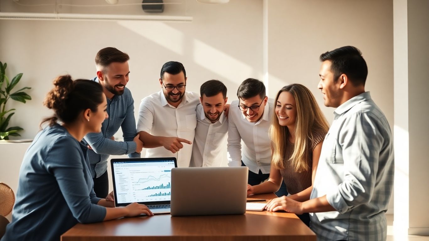 Small business owners strategizing digital marketing for 2025.