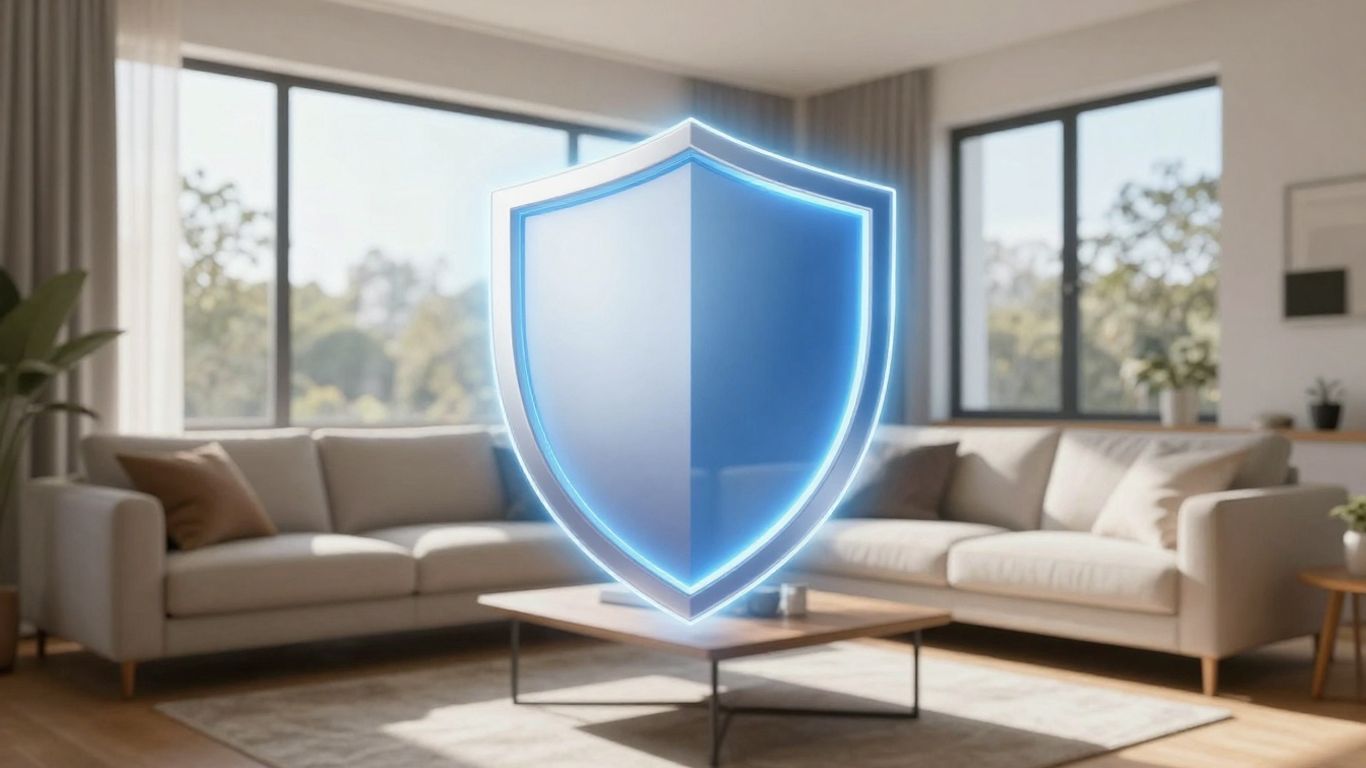 Casa protegida con seguro de hogar brillante.