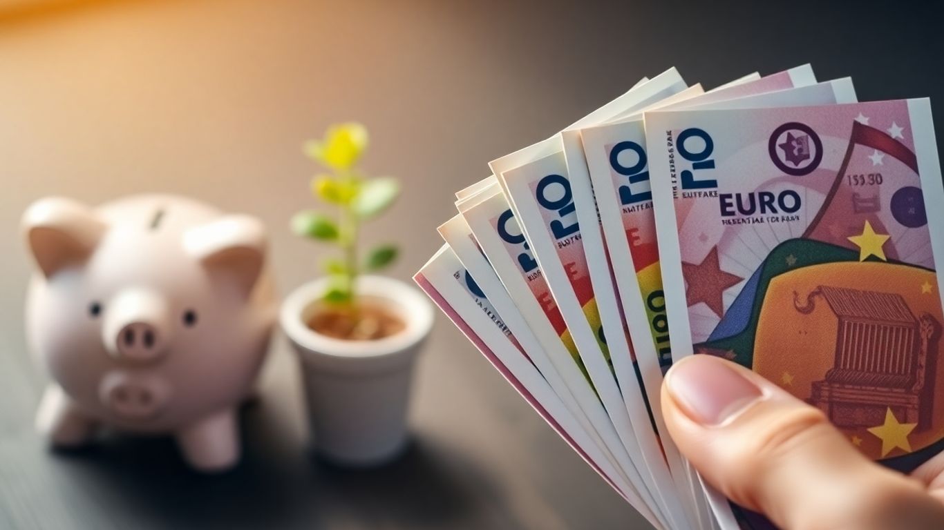 Main d'une personne tenant des billets en euros.