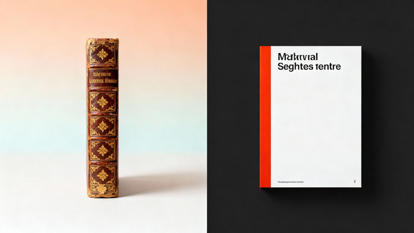 Vintage and modern book covers side-by-side.
