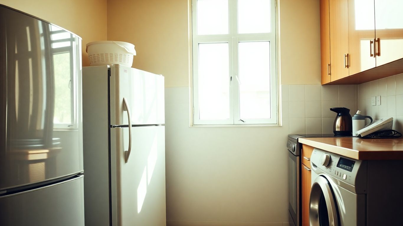 Cocina con electrodomésticos modernos y luz natural.