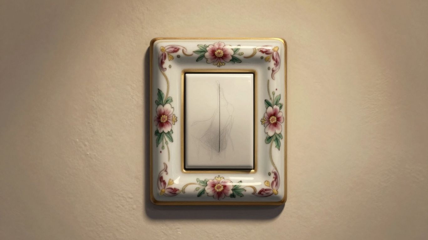 Elegant porcelain light switch cover sketch