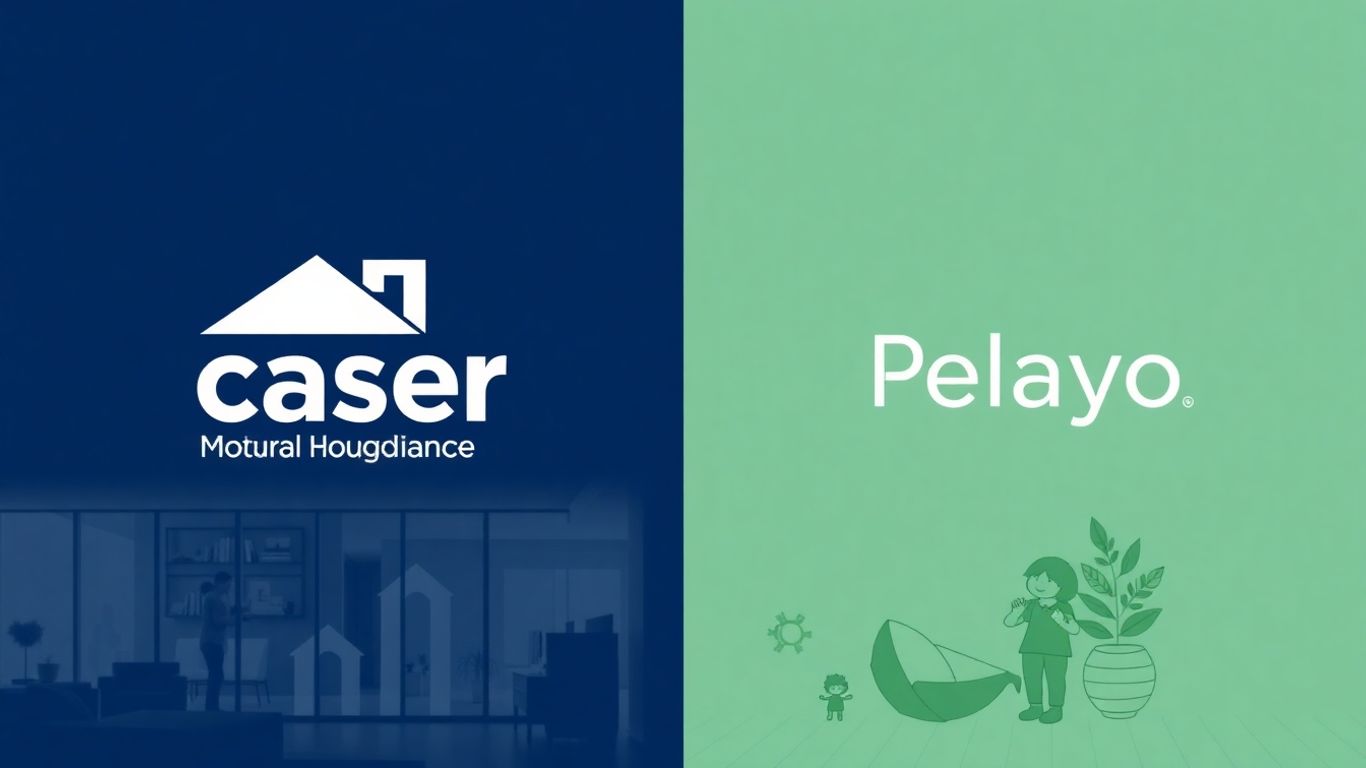 Comparación visual de seguros de hogar Caser y Pelayo.