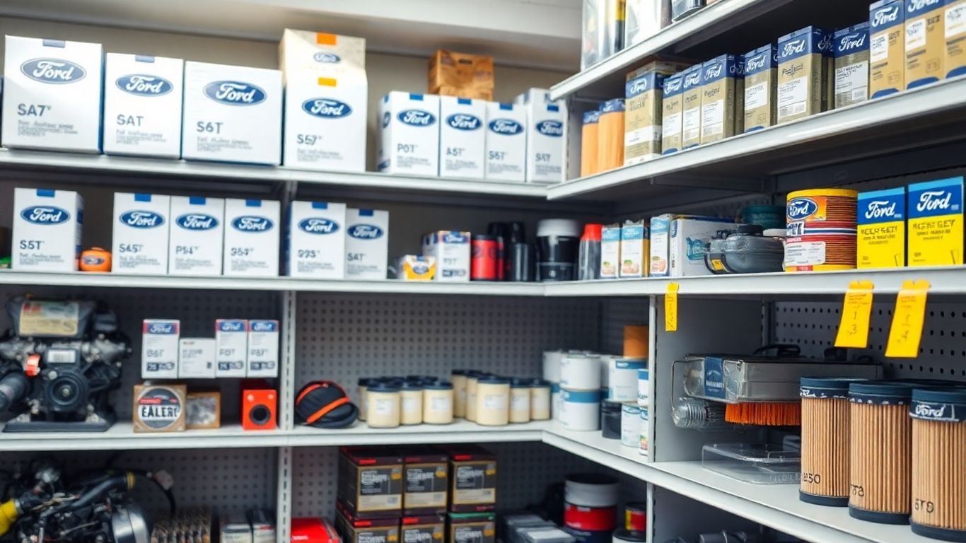 Genuine Ford parts displayed in a Perth store.