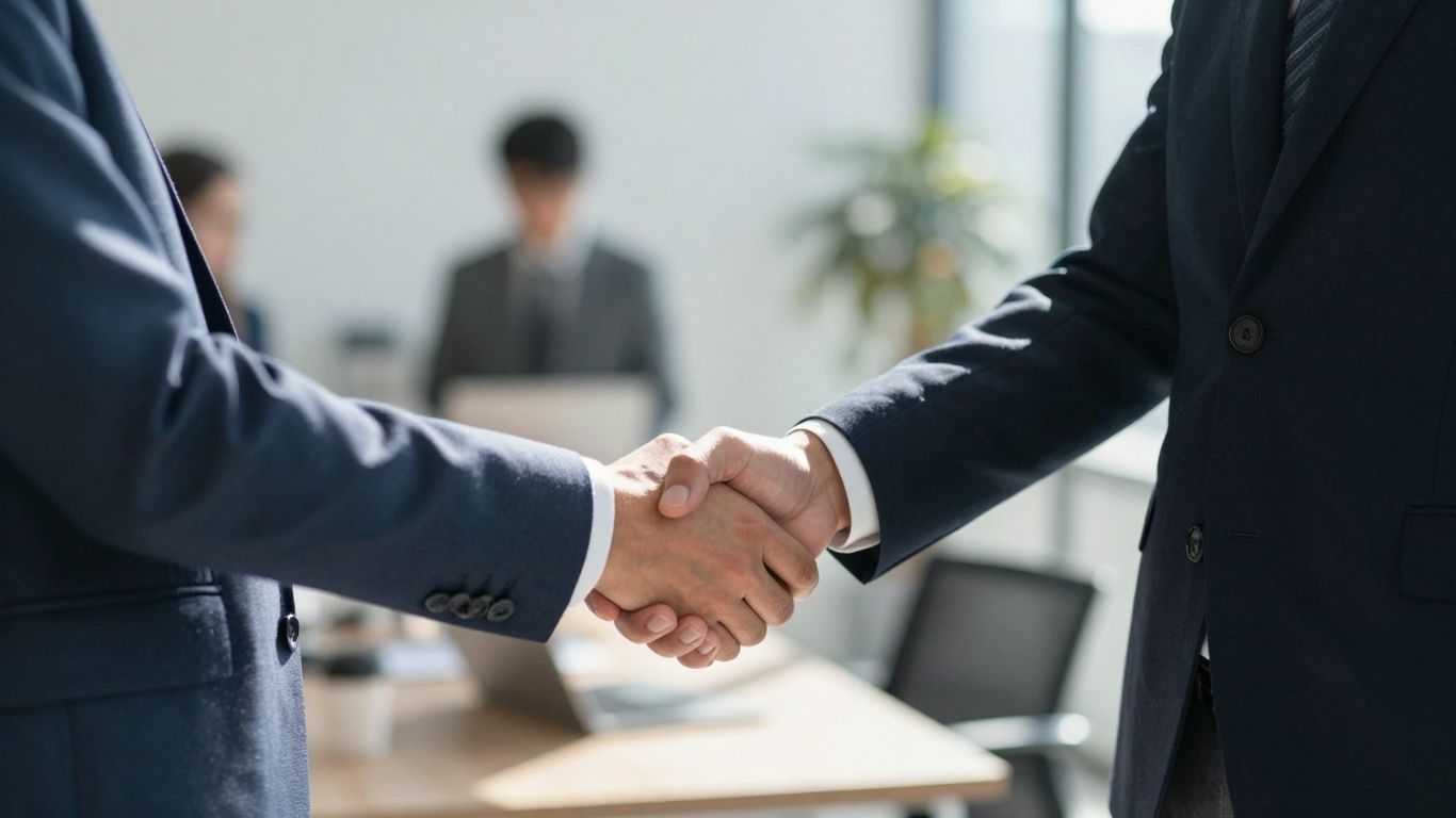 Handshake symbolizing trust and reliable employees for business.