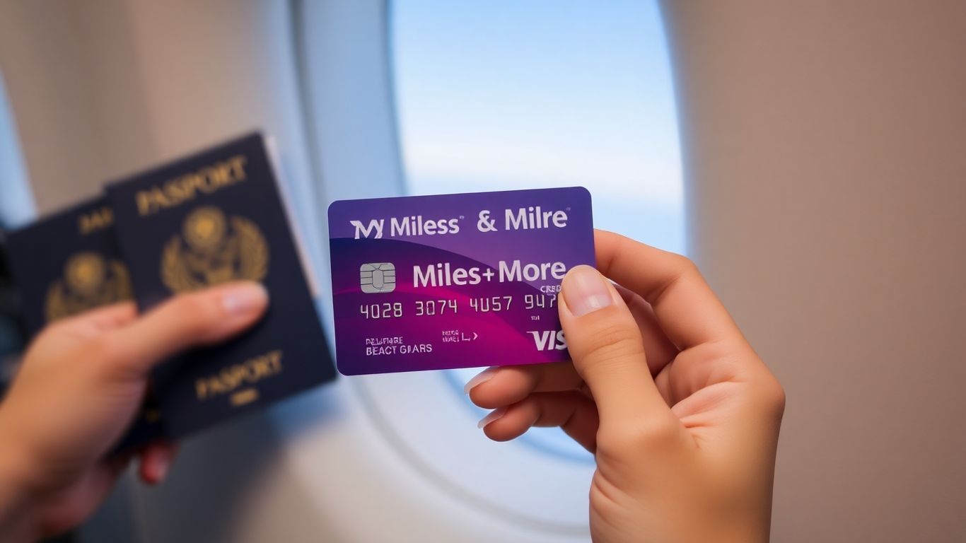 Miles & More Kreditkarte mit Reiseutensilien